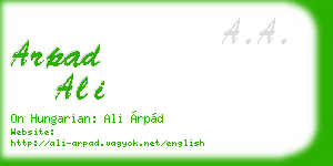 arpad ali business card